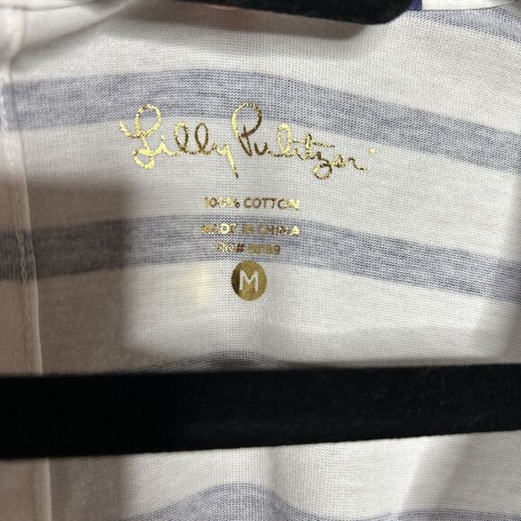 Lilly Pulitzer Shift Dress Short Scoop Neckline Resort Wear Striped Size Medium - Picture 2 of 6